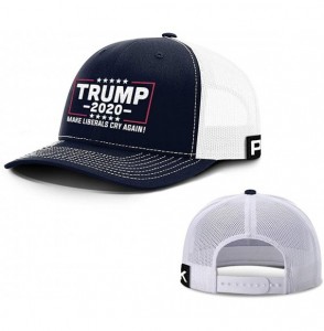 Baseball Caps Trump Hat 2020 Make Liberals Cry Again Mesh Back - Navy Front / White Mesh - CT18UEUNQC2