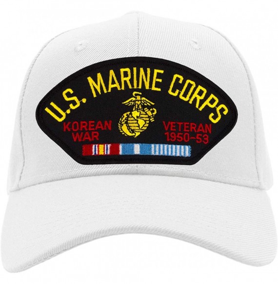 Baseball Caps US Marine Corps - Korean War Veteran Hat/Ballcap Adjustable One Size Fits Most - White - C618K2ZS6CK