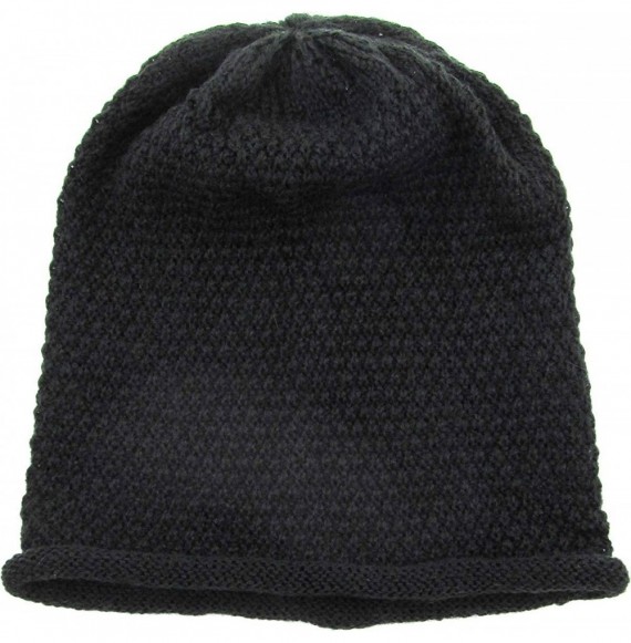 Skullies & Beanies Men Women Knit Winter Warmers Hat Daily Slouchy Hats Beanie Skull Cap - 5.06) Lightweight Baggy Black - CV...