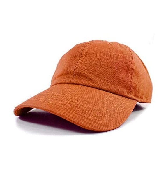 Baseball Caps Polo Style Baseball Cap Ball Dad Hat Adjustable Plain Solid Washed Mens Womens Cotton - Orange - CP18W0QK29X