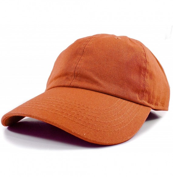 Baseball Caps Polo Style Baseball Cap Ball Dad Hat Adjustable Plain Solid Washed Mens Womens Cotton - Orange - CP18W0QK29X