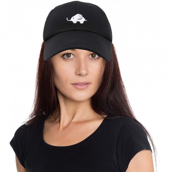 Baseball Caps Cute Elephant Hat Cotton Baseball Cap - Black - CL18LHOH073