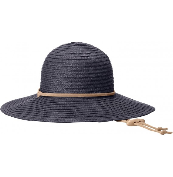 Sun Hats Women's Large Brim Chin Cord Paper Braid Floppy - Indigo - C211HY1FRW1