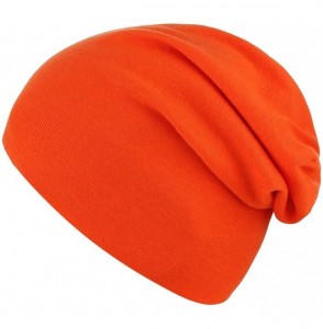 Skullies & Beanies Women Men Slouch Skull Cap Oversize Knit Beanie Hat Long Baggy Hip-hop Winter Summer Hat - Orange - CX18QS...