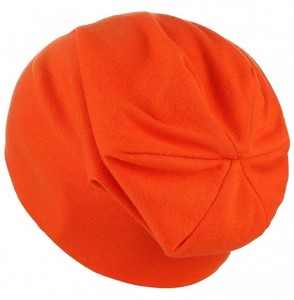 Skullies & Beanies Women Men Slouch Skull Cap Oversize Knit Beanie Hat Long Baggy Hip-hop Winter Summer Hat - Orange - CX18QS...