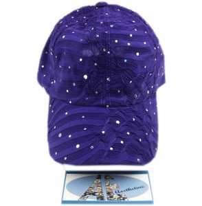 Baseball Caps Rhinestone Glitter Sequin Baseball Cap Hat Adjustable - Purple - CF17XWGMN6Y