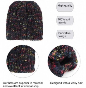 Skullies & Beanies Beanie Hat Ponytail BeanieTail - G Confetti Black - CS18HTU5YHC