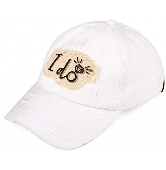 Baseball Caps Womens Bride Tribe Baseball Cap I Do Bachelorette Wedding Party Hat - I Do - White - CX18RNG66KM