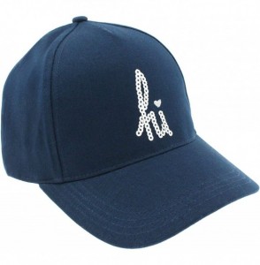 Baseball Caps Ladies Solid PU Baseball Hat - Navy Combo Hi - CY18LZWEK6C