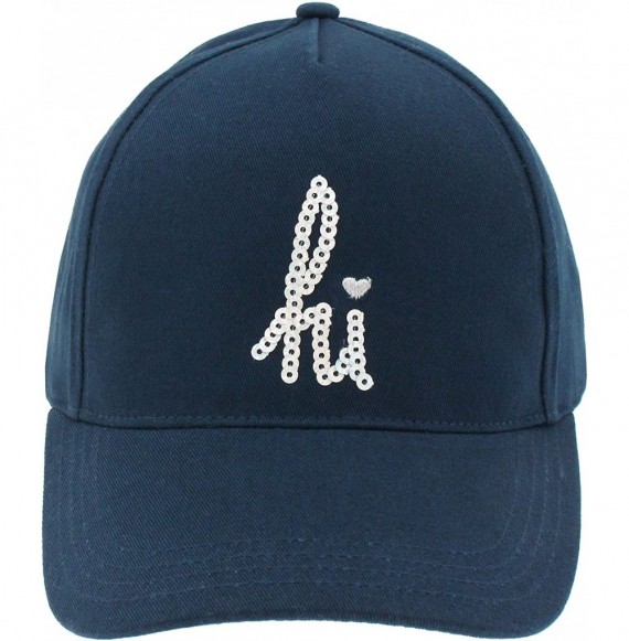 Baseball Caps Ladies Solid PU Baseball Hat - Navy Combo Hi - CY18LZWEK6C