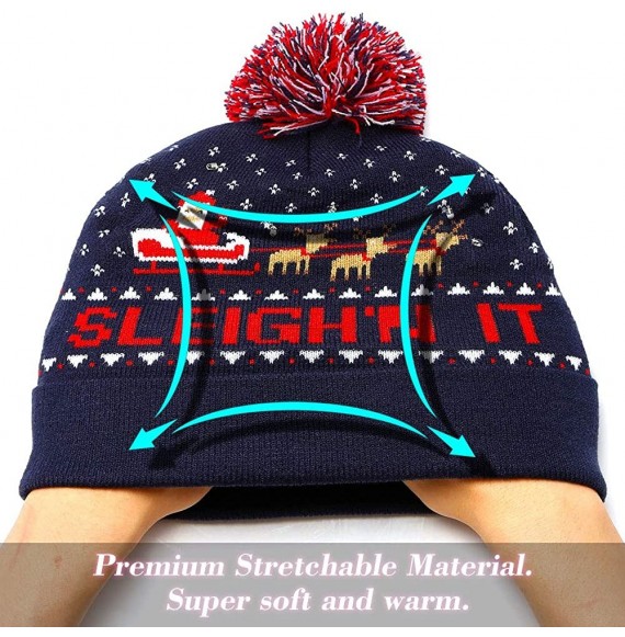 Skullies & Beanies LED Light Up Beanie Hat Christmas Cap for Women Children- Party- Bar - Multicolor-014 - CH18WG6NEKC