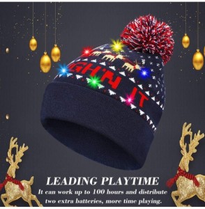 Skullies & Beanies LED Light Up Beanie Hat Christmas Cap for Women Children- Party- Bar - Multicolor-014 - CH18WG6NEKC