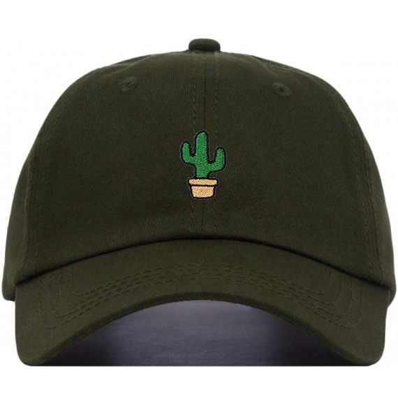 Baseball Caps Cactus Baseball Hat- Embroidered Dad Cap- Unstructured Soft Cotton- Adjustable Strap Back (Multiple Colors) - C...