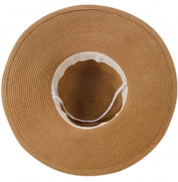 Sun Hats Women Floppy Straw Sunhat Wide Brim UV Protection Sun Hat Summer Sun Visor - Light Coffee - CU17YEHDZ8M