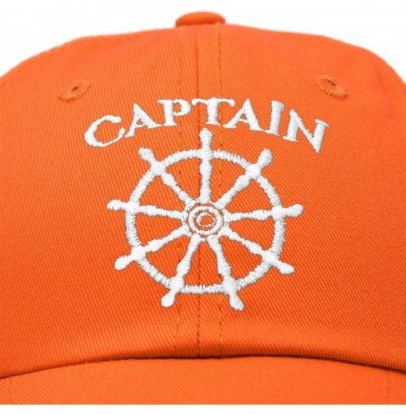 Baseball Caps Captain Hat Sailing Baseball Cap Navy Gift Boating Men Women - Orange - C218WGY08R5