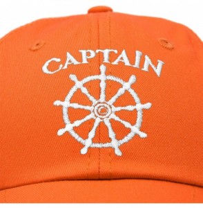 Baseball Caps Captain Hat Sailing Baseball Cap Navy Gift Boating Men Women - Orange - C218WGY08R5