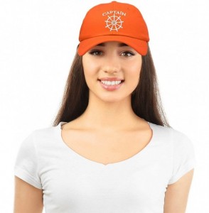 Baseball Caps Captain Hat Sailing Baseball Cap Navy Gift Boating Men Women - Orange - C218WGY08R5