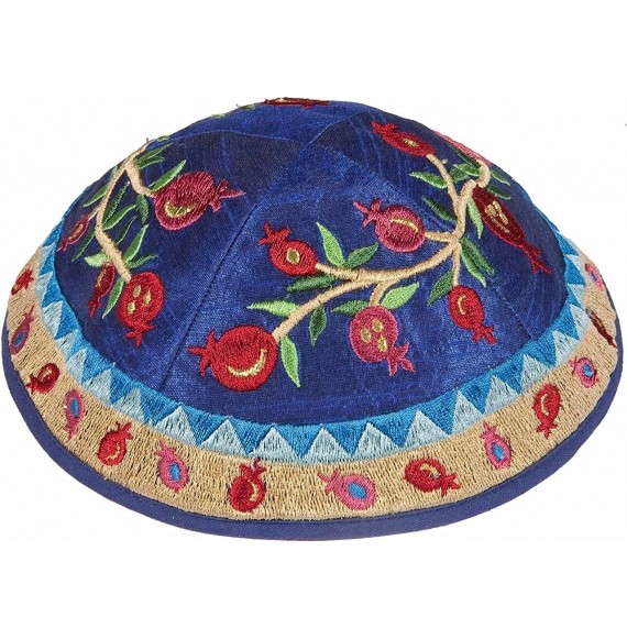 Skullies & Beanies Embroidered Kippah Pomegranates - Multicolor - CX12NYAWZWN