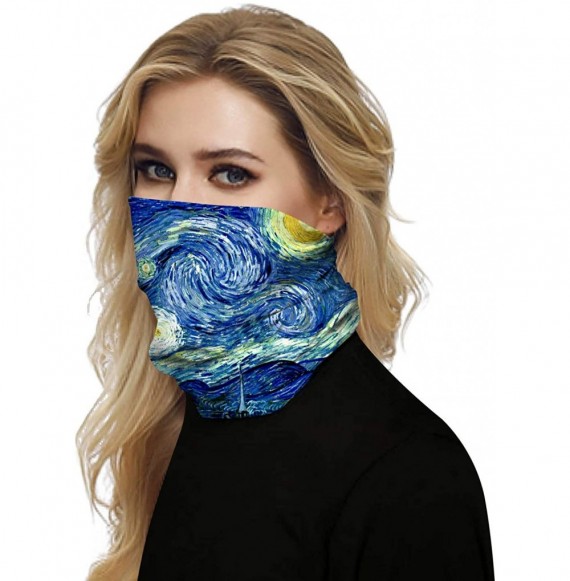 Balaclavas Seamless Rave Face Cover Bandana-Neck Gaiter Tube Headwear Motorcycle Face Scarf - Blue Night - C319803OGUI