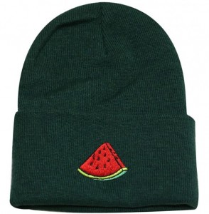 Skullies & Beanies Sk901 Watermelon Basic Ski Winter Beanie Hats - Hunter Green - CH185RTX807