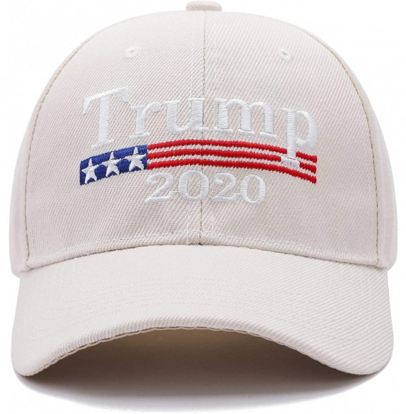 Baseball Caps Make America Great Again Hat Donald Trump 2020 USA Cap Adjustable - Beige - C4192KZW40U