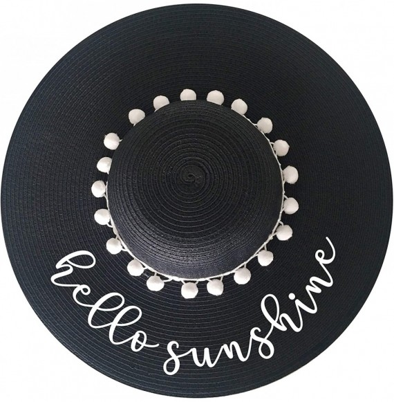 Sun Hats Hello Sunshine-Floopy-Hat - Black/White - CI18EZ0S7Y3