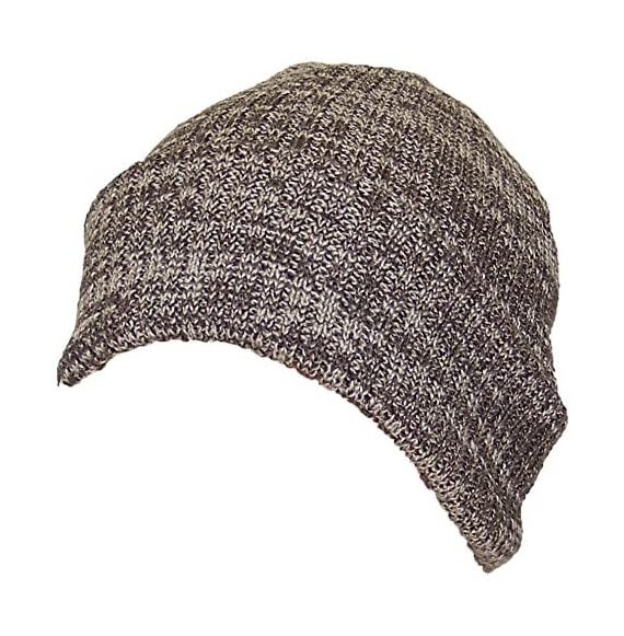 Skullies & Beanies Adult 2 Tone Color Thick W/Fleece Lined Cuffed Winter Cap (One Size) - Brown - C311QIS0R5X