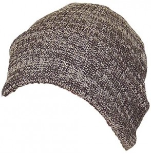 Skullies & Beanies Adult 2 Tone Color Thick W/Fleece Lined Cuffed Winter Cap (One Size) - Brown - C311QIS0R5X