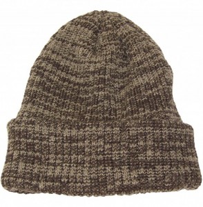 Skullies & Beanies Adult 2 Tone Color Thick W/Fleece Lined Cuffed Winter Cap (One Size) - Brown - C311QIS0R5X