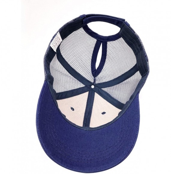 Baseball Caps Unisex Baseball Cap Breathable Quick Dry Mesh Sun Hat Vintage Adjustable Dad Hat - Navy - CY18EIEWHCX