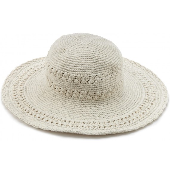 Sun Hats Women's Cotton Crochet Hat - Natural - CE115UF2CIZ