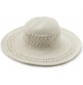 Sun Hats Women's Cotton Crochet Hat - Natural - CE115UF2CIZ