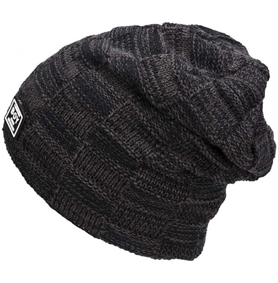 Skullies & Beanies Winter Warm Knitting Hats Wool Warm Hat Daily Slouchy hats Beanie Skull Cap - Black - CV187DNOAIL