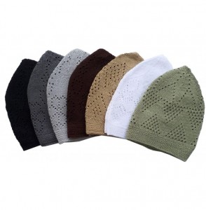 Skullies & Beanies 7X Islamic Muslim Knitting Kufi Topi Prayer Hat Crochet Taqiyah Takke Skull Cap - C817AA23O5K