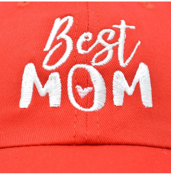 Baseball Caps Best Mom Baseball Cap Womens Dad Hats Adjustable Mothers Day Hat - Red - CI18D6U6L74