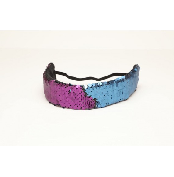 Headbands Mermaid Sequin Headband & Bracelet Color Changing Multi Color 2pack - Navy Purple - CW1809DS8WR