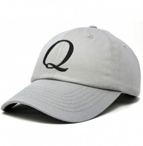 Baseball Caps Initial Hat Letter Q Womens Baseball Cap Monogram Cursive Embroider - Gray - CP18U7ZDZC6