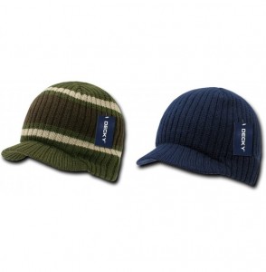 Skullies & Beanies Campus Jeep Cap Asst Colors 2 PK - Stripe Olive / Solid Navy - C5127DIA1WT