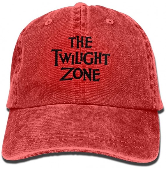 Baseball Caps The Twilight Zone Monologue Cap Adjustable Vintage Washed Denim Baseball Cap Dad Hat - Red - CS18DWE8MQR