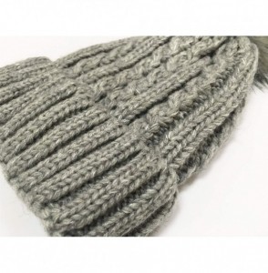 Skullies & Beanies Women Winter Beanie Hats Faux Fur Pom Pom Beanie Hat - Grey - C118XD9L89D