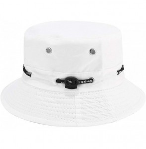 Bucket Hats Eyelets Bucket Hat Packable Strap Outdoor Sun Protection Hat - White - CV18XL3IXTM