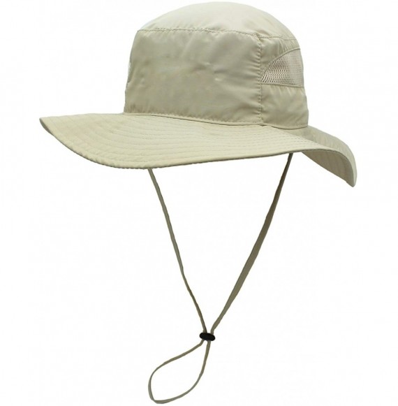 Sun Hats Fishing Hat Anti-UV Breathable Light Protection Hat Wide Brim Beach Hat - Khiki - CM18OZ5X8SL