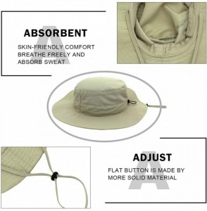 Sun Hats Fishing Hat Anti-UV Breathable Light Protection Hat Wide Brim Beach Hat - Khiki - CM18OZ5X8SL