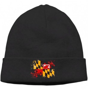 Skullies & Beanies Mens&Womens USA Maryland State Flag Outdoor Daily Beanie Hat Skull Cap Black - Black - CP187R77RWW