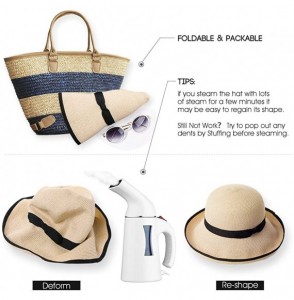 Sun Hats Packable UPF Straw Sunhat Women Summer Beach Travel Hat Ventilated w/Chin Strap - 99043_beige - CK18DCUQ8A4