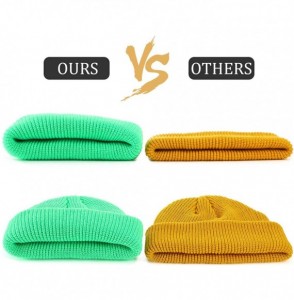 Skullies & Beanies Trawler Beanie Watch Hat Roll up Edge Skullcap Fisherman Beanie for Men Women - Yellow- Green- Orange - C0...