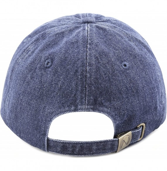 Baseball Caps Unisex Washed Low Profile Denim Suede Bill Cotton Plain Cap - Denim With Black Suede - CL12NT12S3T