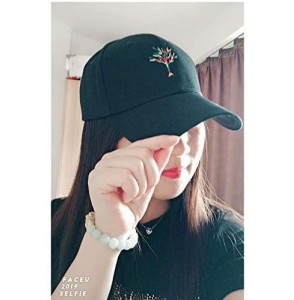 Baseball Caps Tree Embroidered Baseball Cap Adjustable Unisex Hat Snapback Hat Dad Hat - Black 1 - CZ18XHTIXCL