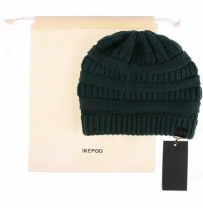 Skullies & Beanies Knit Hat Scarf Set - Merino Wool Winter Warm Beanie Circle Loop Scarves - Hat - Green - CC18II278H7