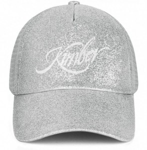 Baseball Caps Kimber-Logo- Glitter Ponytail Hat for Women-Women Messy High Bun Ponytail Trucker Hat Adjustable Mesh Visor - C...